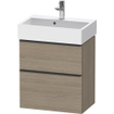 Duravit D-Neo wastafelonderkast 58.4x62.5x37.2cm 2 lades Eiken (terra) Mat SW641192