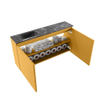 MONDIAZ TURE-DLUX 100cm toiletmeubel Ocher. EDEN wastafel Lava positie links. Zonder kraangat. SW1103908