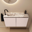MONDIAZ TURE-DLUX 80cm toiletmeubel Rosee. EDEN wastafel Glace positie links. Met 1 kraangat. SW1103498