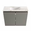 MONDIAZ TURE-DLUX 60cm toiletmeubel Smoke. EDEN wastafel Frappe positie midden. Zonder kraangat. SW1103022