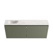 MONDIAZ TURE-DLUX 120cm toiletmeubel Army. EDEN wastafel Ostra positie links. Met 1 kraangat. SW1104721