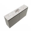 MONDIAZ TURE-DLUX 100cm toiletmeubel Smoke. EDEN wastafel Glace positie midden. Zonder kraangat. SW1103581