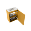 MONDIAZ TURE-DLUX 40cm toiletmeubel Ocher. EDEN wastafel Ostra positie links. Met 1 kraangat. SW1104917