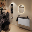 MONDIAZ TURE-DLUX 80cm toiletmeubel Plata. EDEN wastafel Lava positie links. Met 1 kraangat. SW1103973