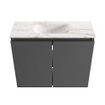 MONDIAZ TURE-DLUX 60cm toiletmeubel Dark Grey. EDEN wastafel Frappe positie midden. Zonder kraangat. SW1102709