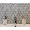 The Mosaic Factory Barcelona mozaïektegel 5.1x5.9x0.6cm voor wand en voor binnen en buiten vorstbestendig zeshoek carrara wit mat SW157758