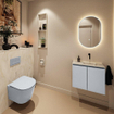 MONDIAZ TURE-DLUX 60cm toiletmeubel Clay. EDEN wastafel Ostra positie rechts. Zonder kraangat. SW1104753