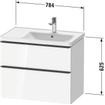 Duravit D-Neo wastafelonderkast 78.4x62.5x45.2cm 2 lades Betongrijs Mat SW640764