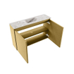 MONDIAZ TURE-DLUX 80cm toiletmeubel Oro. EDEN wastafel Glace positie midden. Met 1 kraangat. SW1103412