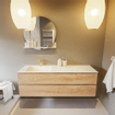 MONDIAZ VICA-DLUX Badkamermeubelset - 150cm - onderkast washed oak - 2 lades - inbouw wastafel cloud links - 1 kraangat - 60cm hoge versie - opalo SW1088450