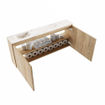 MONDIAZ TURE-DLUX 120cm toiletmeubel Washed Oak. EDEN wastafel Frappe positie links. Met 1 kraangat. SW1103112