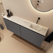 MONDIAZ TURE-DLUX 120cm toiletmeubel Dark Grey. EDEN wastafel Ostra positie rechts. Zonder kraangat. SW1104802