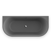 Plieger Kansas Halfvrijstaand bad - 180x80x60cm - met slotoverloop - met af- en overloopgarnituur - met poten - acryl - cement grijs SW924667