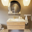 MONDIAZ VICA-DLUX Badkamermeubelset - 100cm - onderkast washed oak - 2 lades - inbouw wastafel cloud links - 1 kraangat - 60cm hoge versie - frape SW1088764