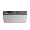 MONDIAZ TURE-DLUX 100cm toiletmeubel Plata. EDEN wastafel Lava positie links. Met 1 kraangat. SW1103981