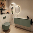 MONDIAZ TURE-DLUX 120cm toiletmeubel Army. EDEN wastafel Ostra positie links. Zonder kraangat. SW1104726