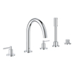 GROHE Atrio afbouwdeel 5-gats badrandcombinatie met omstel met handdouche met doucheslang 200cm m. hefboomgrepen chroom SW225256