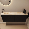 MONDIAZ TURE-DLUX 120cm toiletmeubel Urban. EDEN wastafel Frappe positie links. Met 1 kraangat. SW1102653
