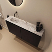 MONDIAZ TURE-DLUX 100cm toiletmeubel Urban. EDEN wastafel Glace positie links. Zonder kraangat. SW1103155