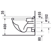 Duravit Starck 3 wandcloset 54cm met spoelrand diepspoel wit 0314714