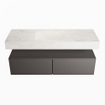 MONDIAZ ALAN - DLUX Badkamermeubelset - 130cm - onderkast - Dark grey - 2 lades - vrijhangende wastafel - wasbak midden - 0 kraangaten - Ostra SW807280