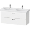 Duravit XBase Wastafelonderkast 120x45.8x56cm Standaard greep met softclose spaanplaat Grafiet Mat SW444534