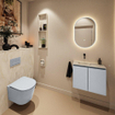 MONDIAZ TURE-DLUX 60cm toiletmeubel Clay. EDEN wastafel Ostra positie links. Zonder kraangat. SW1104782