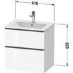 Duravit D-Neo wastafelonderkast 61x62.5x46.2cm 2 lades Betongrijs Mat SW640925