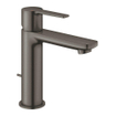 GROHE Lineare waterbesparende wastafelkraan s-size met waste brushed hard graphite SW444490