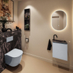 MONDIAZ TURE-DLUX 40cm toiletmeubel Clay. EDEN wastafel Lava positie rechts. Met 1 kraangat. SW1103769