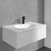 Villeroy & Boch Antao Eengreeps wastafelkraan - met Push-Open afvoergarnituur - mat zwart SW974159