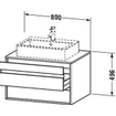 Duravit Ketho Wastafelonderkast 80x55.1x49.6cm Standaard greep met softclose spaanplaat Grafiet Mat 0300713