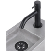 Differnz Force fonteinset - 40x22x8cm - Rechthoek - 1 kraangat - Gebogen matte zwarte kraan - met zwart frame - Beton Grijs OUTLETSTORE STORE36291