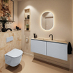 MONDIAZ TURE-DLUX 120cm toiletmeubel Clay. EDEN wastafel Frappe positie midden. Met 1 kraangat. SW1102720