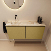 MONDIAZ TURE-DLUX 100cm toiletmeubel Oro. EDEN wastafel Frappe positie links. Zonder kraangat. SW1102914