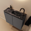 MONDIAZ TURE-DLUX 60cm toiletmeubel Dark Grey. EDEN wastafel Lava positie rechts. Met 1 kraangat. SW1103783