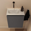 MONDIAZ TURE-DLUX 40cm toiletmeubel Dark Grey. EDEN wastafel Opalo positie links. Zonder kraangat. SW1104260