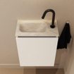 MONDIAZ TURE-DLUX 40cm toiletmeubel Talc. EDEN wastafel Ostra positie links. Met 1 kraangat. SW1104650