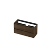 INK Fineer Wastafelonderkast - 100x40x52cm - 2 lades - greeploos - houten keerlijst - MDF Fineer Chocolate SW439205