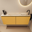 MONDIAZ TURE-DLUX 120cm toiletmeubel Ocher. EDEN wastafel Frappe positie rechts. Met 1 kraangat. SW1102910