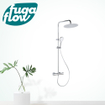 FugaFlow Efficiente Sobrado regendoucheset met thermostaat hoofddouche 30cm handdouche 3 standen chroom 110cm SW1123781