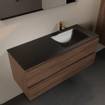 Mondiaz Aivy badmeubelset - 120x45x50cm - 1 kraangat - 1 wasbak urban Solid surface - Rechts - 2 lades - Met spiegel - Melamine Mocha SW892246