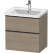 Duravit D-Neo wastafelonderkast 63.4x62.5x45.2cm 2 lades Eiken (terra) Mat SW641021