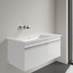 Villeroy en Boch Venticello meubelwastafel met wasbak links zonder kraangat 100x50cm met overloop ceramic+ wit 1025131