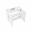MONDIAZ TURE-DLUX 60cm toiletmeubel Talc. EDEN wastafel Frappe positie links. Zonder kraangat. SW1102589