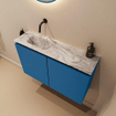 MONDIAZ TURE-DLUX 80cm toiletmeubel Jeans. EDEN wastafel Glace positie links. Zonder kraangat. SW1103345