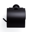 Ozean Eternal Toiletrolhouder - met klep - rond - mat zwart SHOWROOMMODEL SHOW23619