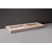 Forzalaqua Palermo Doppio wastafel 140.5x51.5x9cm Rechthoek 0 kraangaten 2 wasbakken Natuursteen Travertin gezoet SW67834