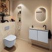 MONDIAZ TURE-DLUX 80cm toiletmeubel Clay. EDEN wastafel Ostra positie rechts. Met 1 kraangat. SW1104793