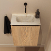 MONDIAZ TURE-DLUX 40cm toiletmeubel Washed Oak. EDEN wastafel Ostra positie midden. Zonder kraangat. SW1105116